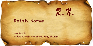 Reith Norma névjegykártya